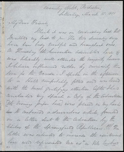 Letter from George Thompson, Waverly Hotel, Rochester, [NY], to Anne Warren Weston, Saturday, March 15, 1851