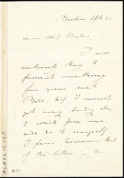 Letter to] Dear Miss Weston [manuscript