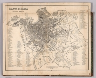 Pianta di Roma : Antica e moderna. Lith. de Vandermeren. (to accompany) Atlas geographique ... 3eme partie, Geographie moderne actuelle ... 1823. Atlas geographique dresse sous la direction du Conseil Royal de l'instruction publique pour l'usage des colleges. Ouvrage adopte pour l'enseignement public. 3eme partie, Geographie moderne actuelle. A Paris : Imprimerie de Selves fils, lithographe de l'Universite. 1823. Pianta di Roma : Antica e moderna