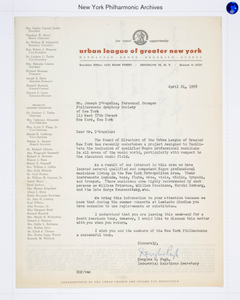 Urban League of Greater New York, 1958-62, Nov 21, 1958 - Sep 23, 1969