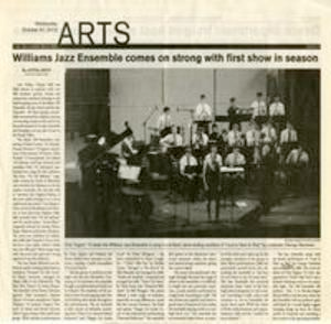 Williams Jazz Ensemble Comes on Strong with First Show in Season