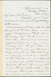 Thumbnail for Letter from Samuel Joseph May, Syracuse, [N.Y.], to William Lloyd Garrison, March 6 [1866]