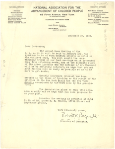 Circular letter from Robert Bagnall to W. E. B. Du Bois