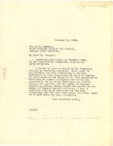 Letter from W. E. B. Du Bois to James E. Shepard