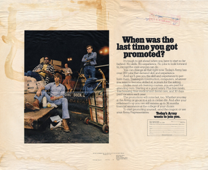 When was the last time you got promoted? [color advertisement; tear sheet]