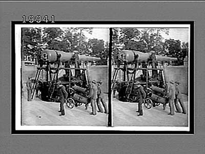 Twelve-inch disappearing gun on Government Hill--Uncle Sam's huge coast-defender. [Active no. 5827 : stereo interpositive]