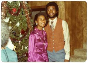 Portrait of Man and Woman at Christmas Party