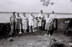 Field Work in Bunce Island, Sierra Leone: Group of Expatriates at Ruins of the British Slave Castle