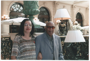 Digital image of Hal Singer in Paris with Eddie Faye Gates