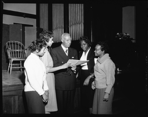 A. Phillip Randolph at H[oward] U[niversity] Chapel during Citizenship Week, Mar[ch] 1960 [cellulose acetate photonegative]