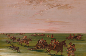 Band of Sioux Moving Camp