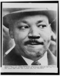 [Dr. Martin Luther King, bust portrait, facing front, leaving a Selma, Alabama jail]