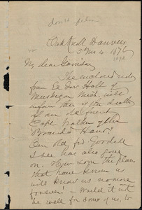 Letter from John Greenleaf Whittier, Oak Knoll, Danvers, [Massachusetts], to William Lloyd Garrison, 1878 [May] 4