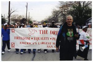 Mario Salas Leading Walk During Martin Luther King March