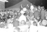 Floyd McKissick addressing an audience at a night gathering during the "March Against Fear" through Mississippi, begun by James Meredith.