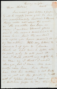 Thumbnail for Letter from Anne Warren Weston to Deborah Weston, Friday night, Nov. 16, [1838?]