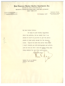 Letter from Roscoe Conkling Bruce to W. E. B. Du Bois