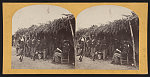 [Soldiers from the 134th Illinois Volunteer Infantry in front of tent at Columbus, Kentucky]