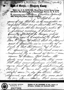 Affidavit of William Outlaw: Albany, Georgia, 1868 Sept. 23