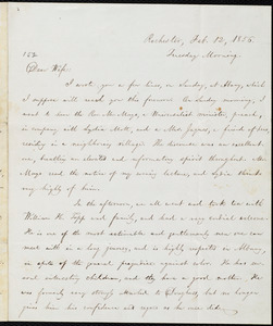 Letter from William Lloyd Garrison, Rochester, [NY], to Helen Eliza Garrison, Feb. 12, 1856, Tuesday Morning