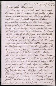 Letter to] Dear Mrs. Chapman [manuscript