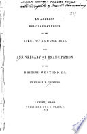 The anniversary of emancipation in the British West Indies