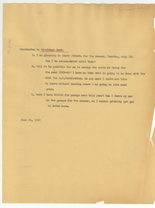 Memo from W. E. B. Du Bois to Florence M. Read