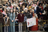 Crowd welcoming President Richard Nixon to "Honor America Day" in Huntsville, Alabama.