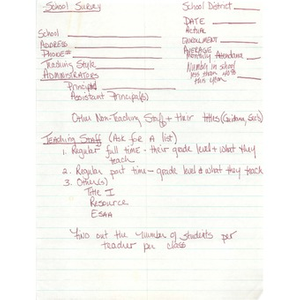 Draft school survey.