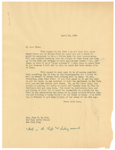 Letter from W. E. B. Du Bois to Nina Du Bois