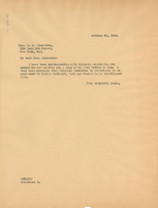 Letter from W. E. B. Du Bois to Mrs. Alexander