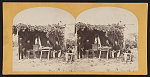 [Soldiers from the 134th Illinois Volunteer Infantry at Columbus, Kentucky sitting in tent with two young boys]