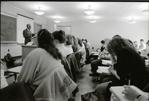 Portrait of Edwin D. Driver, lecturing