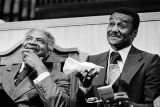 Ossie Davis and Fred Shuttlesworth at a tribute program honoring Shuttlesworth at the 16th Street Baptist Church in Birmingham, Alabama.