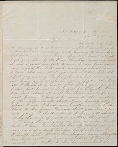 Incomplete letter from Deborah Weston, New Bedford, [Mass.], to Anne Warren Weston, Jan. 22, 1836, Sunday evening [through Jan. 25, 1836]