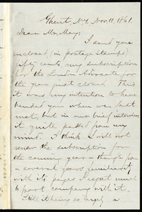 Letter from Aaron Macy Powell, Ghent, N.Y, to Samuel May, Nov. 11, 1861