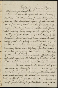 Letter from William Lloyd Garrison, Rockledge, [Roxbury, Mass.], to Fanny Garrison Villard, Jan. 1, 1874