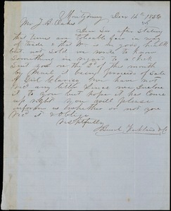 Burch, Kirkland & Co., Montgomery, Ala., manuscript letter signed to Ziba B. Oakes, 14 December 1856