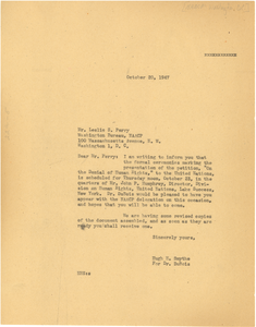 Letter from Hugh H. Smythe to Leslie S. Perry