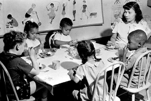 Lunch time at Hallie Q. Brown nursery school, St. Paul.