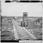 [Charleston, S.C. View from roof of the Mills House, looking up Meeting Street; ruins of the Circular Church in center]