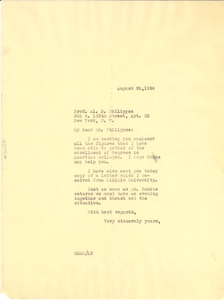 Letter from W. E. B. Du Bois to A. D. Philippse