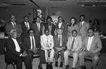 Black Enterprise Magazine luncheon participants posing together, Los Angeles, 1987