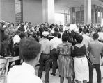 Civil rights demonstrators at State Office Building