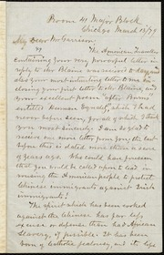 Letter to] My Dear Mr. Garrison [manuscript