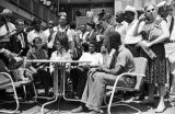 Young civil rights demonstrators speaking at a press conference at the Gaston Motel during the Children's Crusade in Birmingham, Alabama.