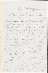 Thumbnail for Letter from Rebecca Buffum Spring and Marcus Spring, Eagleswood, [Perth Amboy, New Jersey], to William Lloyd Garrison, 1858 Sep[tember] 26