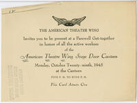Stage Door Canteen Invitation, October 29, 1945