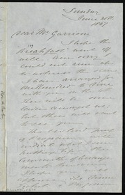 Letter to] Dear Mr. Garrison [manuscript