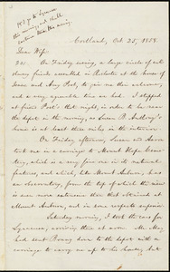 Letter from William Lloyd Garrison, Cortland, [Pa.], to Helen Eliza Garrison, Oct. 25, 1858